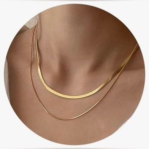 NWT 14K Gold/Silver Plated Snake Chain Necklace, AVAILABLE IN MULTIPLE TONES